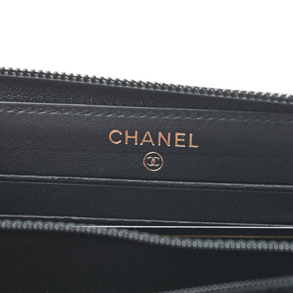Chanel Caviar Quilted Small Boy Zip Around Wallet Black 6 of 8