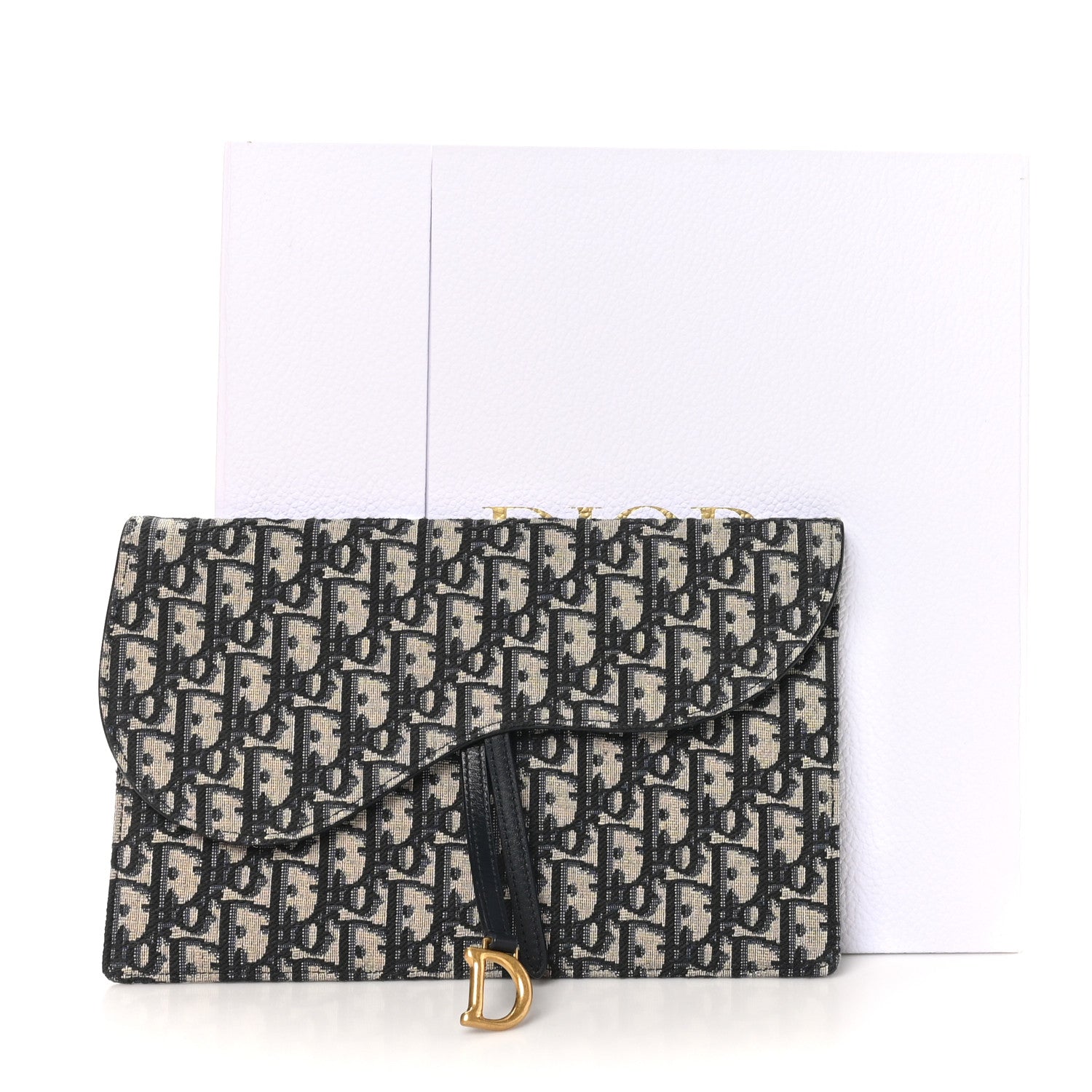 Christian Dior Oblique Jacquard  Saddle Pouch Blue 9 of 9