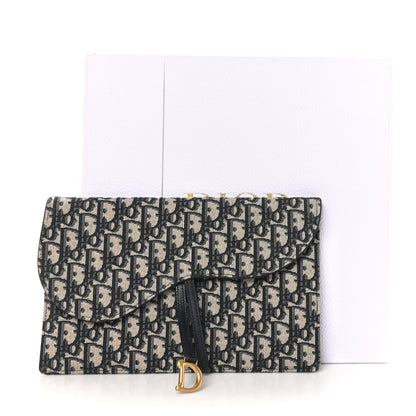 Christian Dior Oblique Jacquard  Saddle Pouch Blue 9 of 9