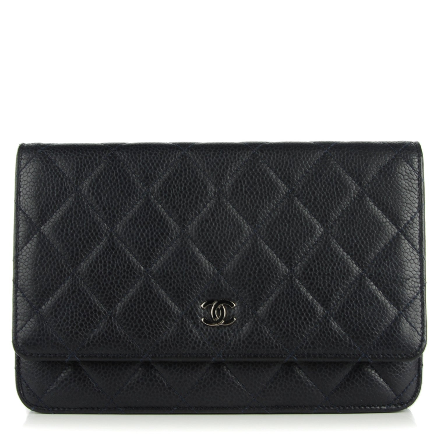 Chanel Caviar Quilted Wallet on Chain WOC Navy 1 of 8
