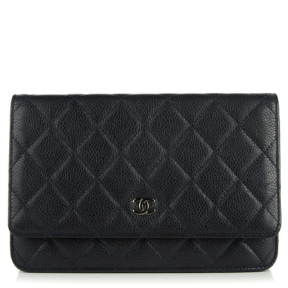 Chanel Caviar Quilted Wallet on Chain WOC Navy 1 of 8