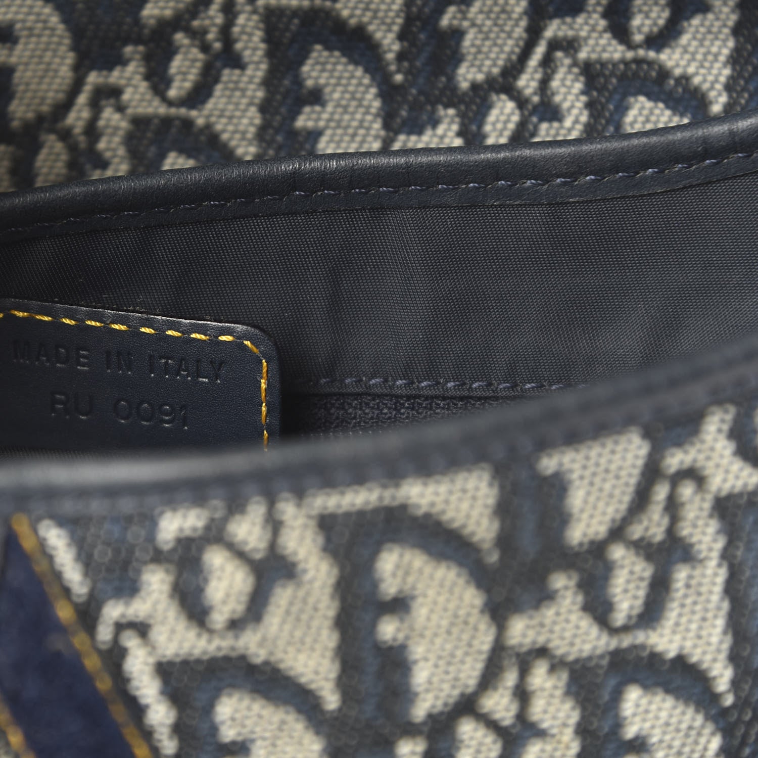 Christian Dior Monogram Double Saddle Bag Navy Blue 9 of 10