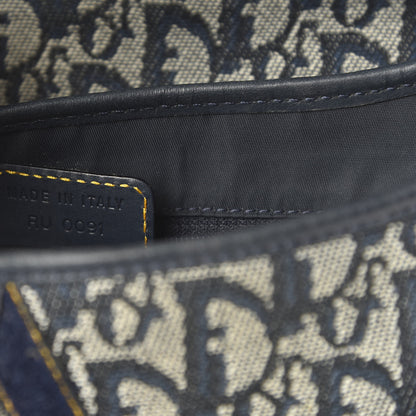 Christian Dior Monogram Double Saddle Bag Navy Blue 9 of 10