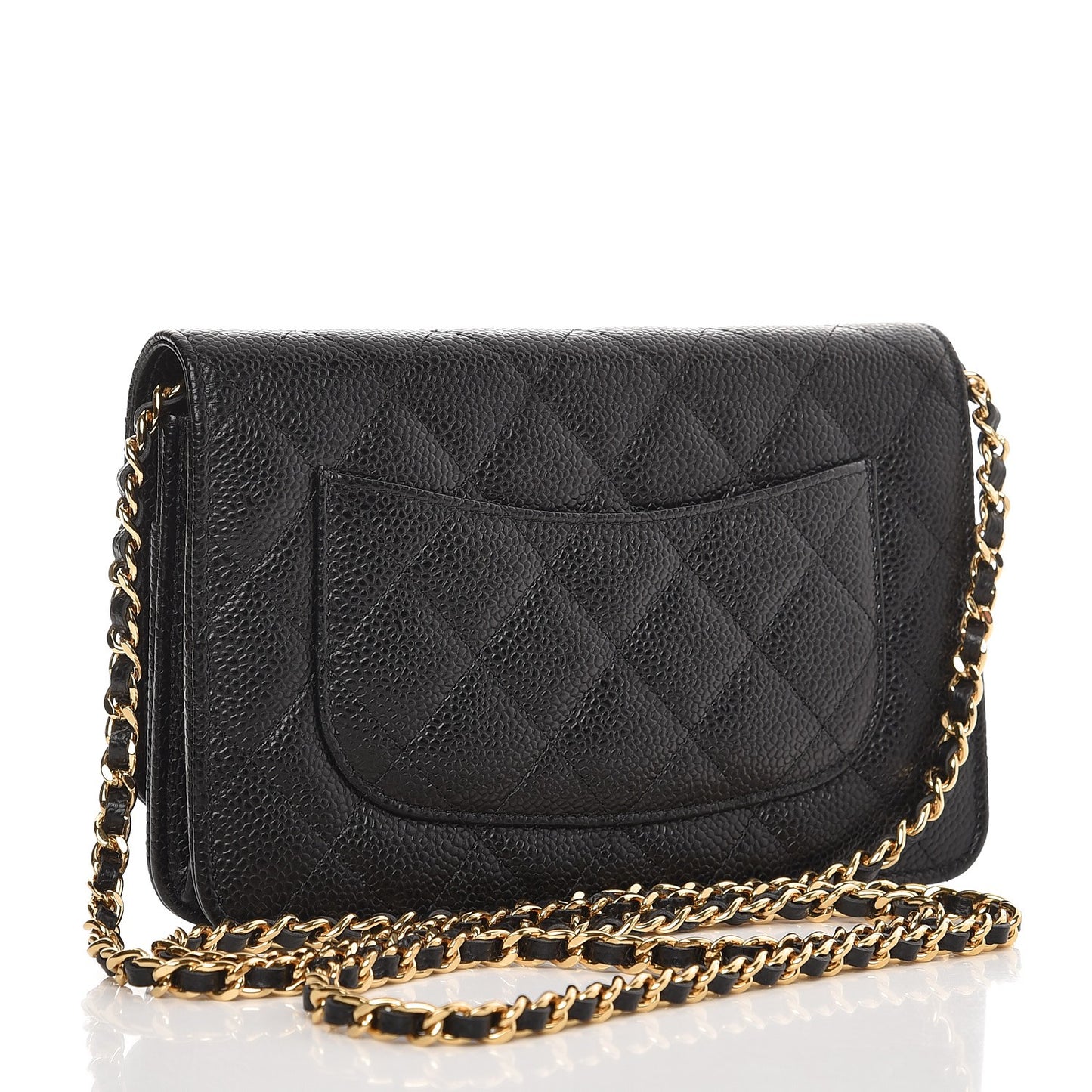 Caviar Quilted Wallet On Chain WOC Black