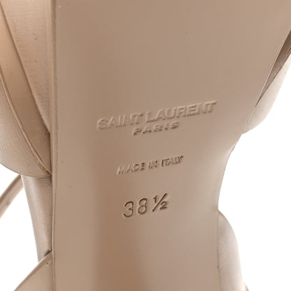 Saint Laurent Calfskin Tribute 105 Platform Sandals 38.5 Dark Beige 7 of 9