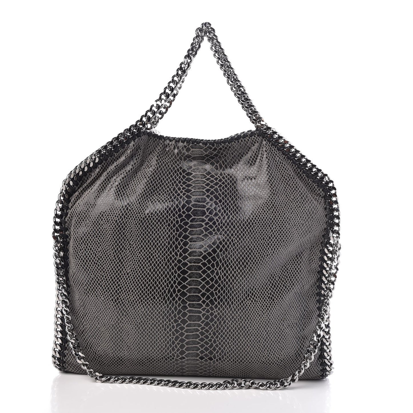 Eco Python Fold Over Falabella Tote Grey