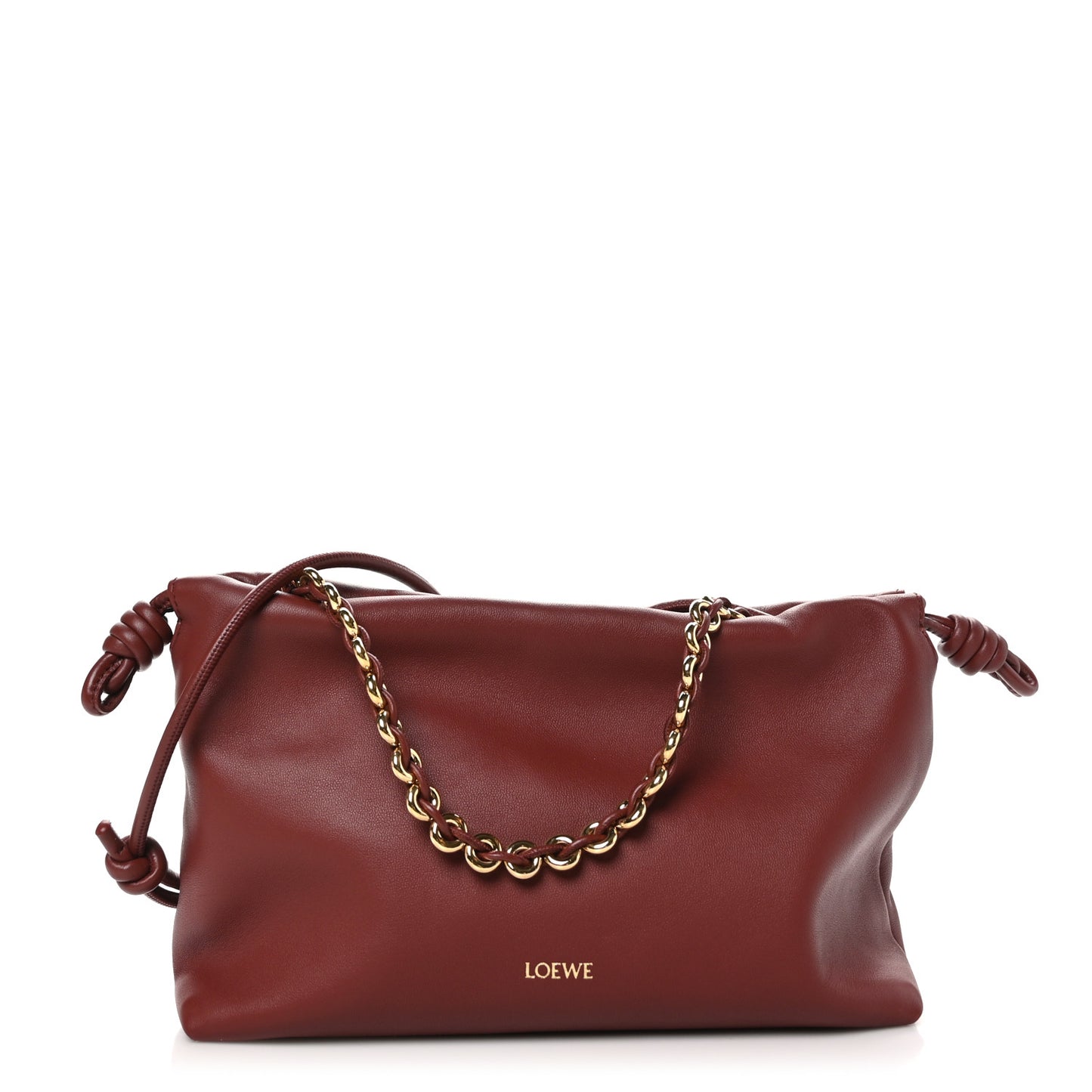 Mellow Nappa Medium Donut Chain Flamenco Knot Clutch Syrup