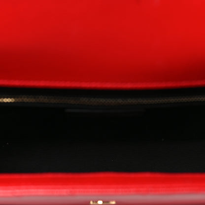 Saint Laurent Grain De Poudre Matelasse Chevron Large Monogram Satchel Lipstick Red 5 of 8