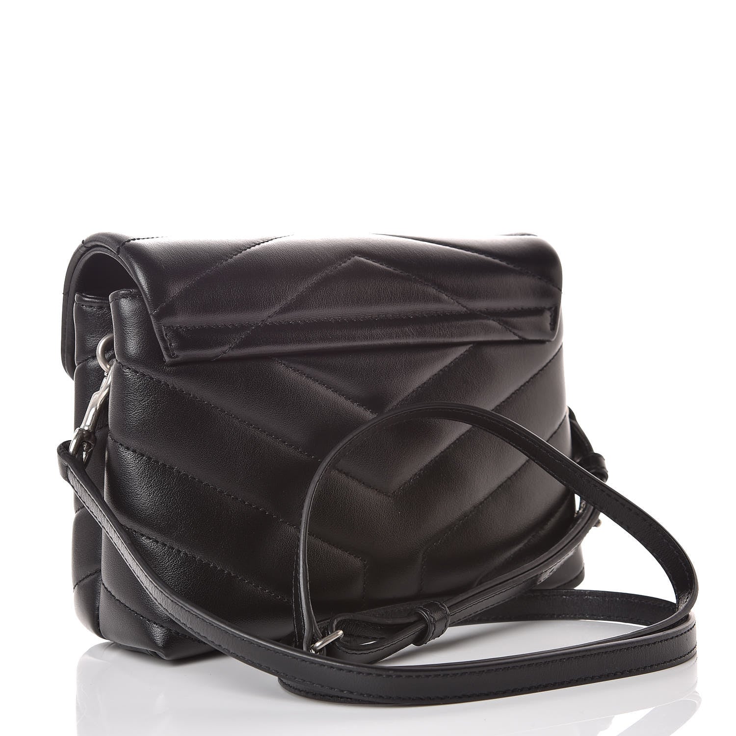 Saint Laurent Calfskin Y Quilted Monogram Toy Loulou Crossbody Bag Black 3 of 11