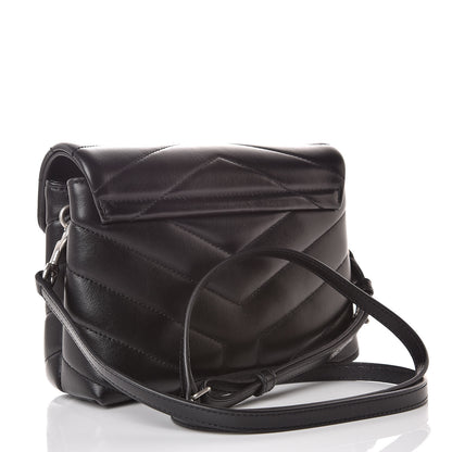Saint Laurent Calfskin Y Quilted Monogram Toy Loulou Crossbody Bag Black 3 of 11