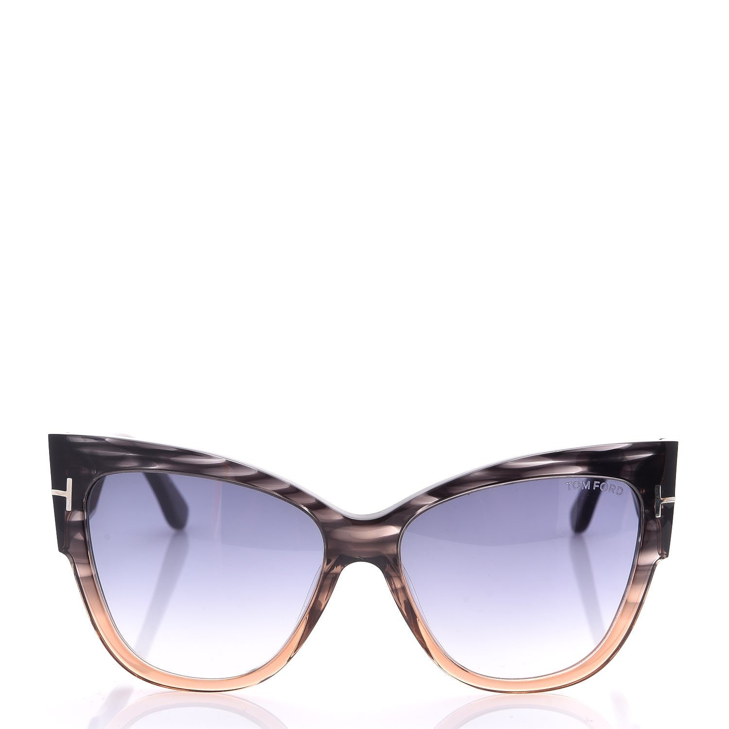Tom Ford Acetate Anoushka Cat Eye Sunglasses TF371 Melange Grey Peach 2 of 6