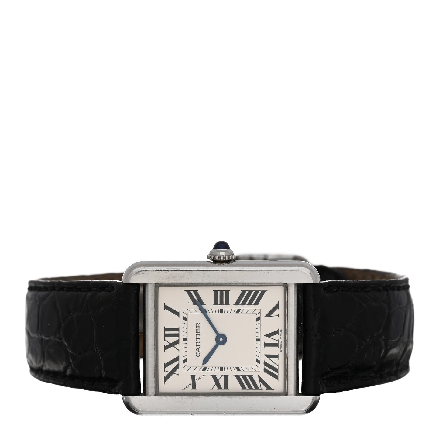 Stainless Steel Alligator 24mm Tank Solo Quartz Watch