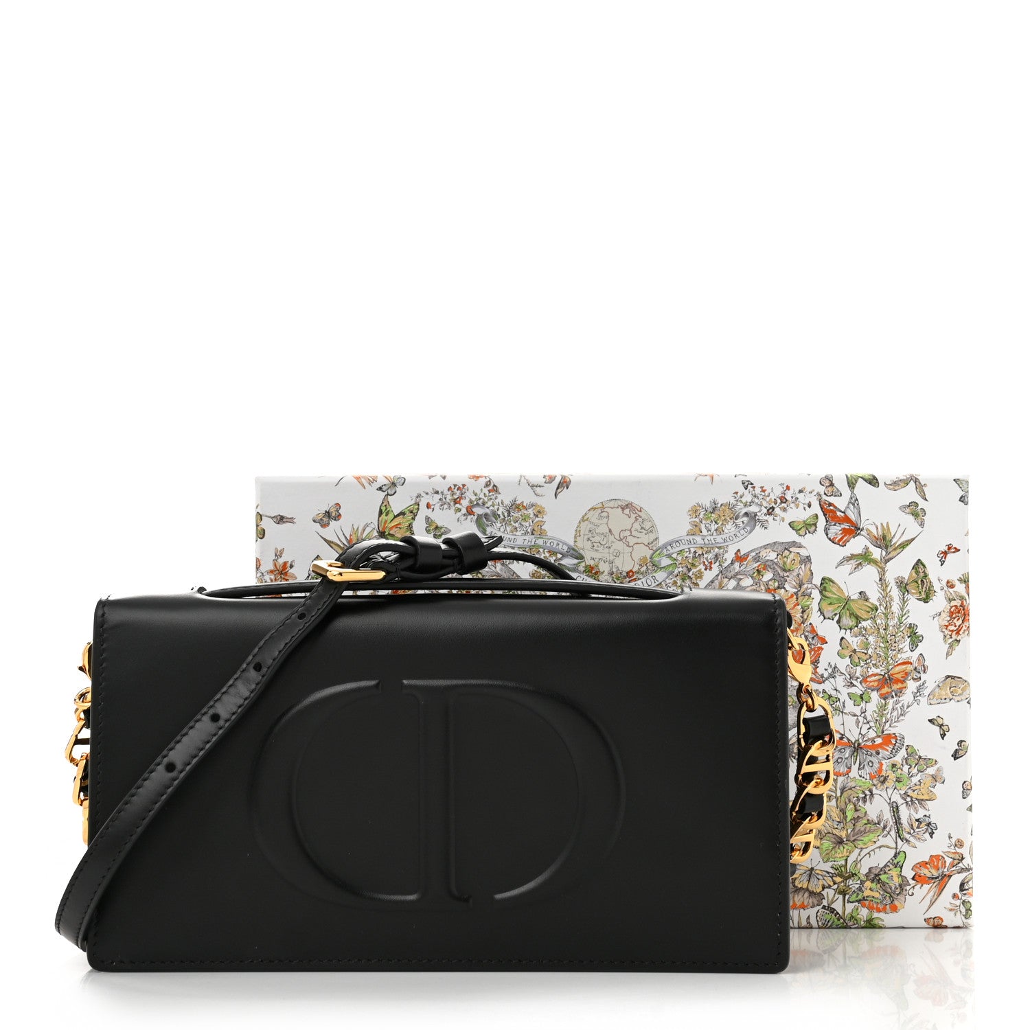 Christian Dior Calfskin CD Signature Clutch Black 10 of 10