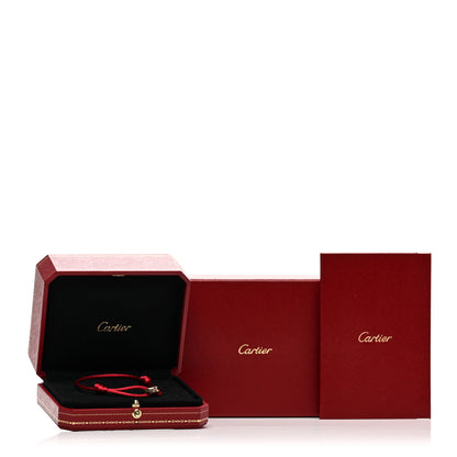 Cartier 18K Pink Yellow White Gold Trinity Cord Bracelet Red 4 of 4