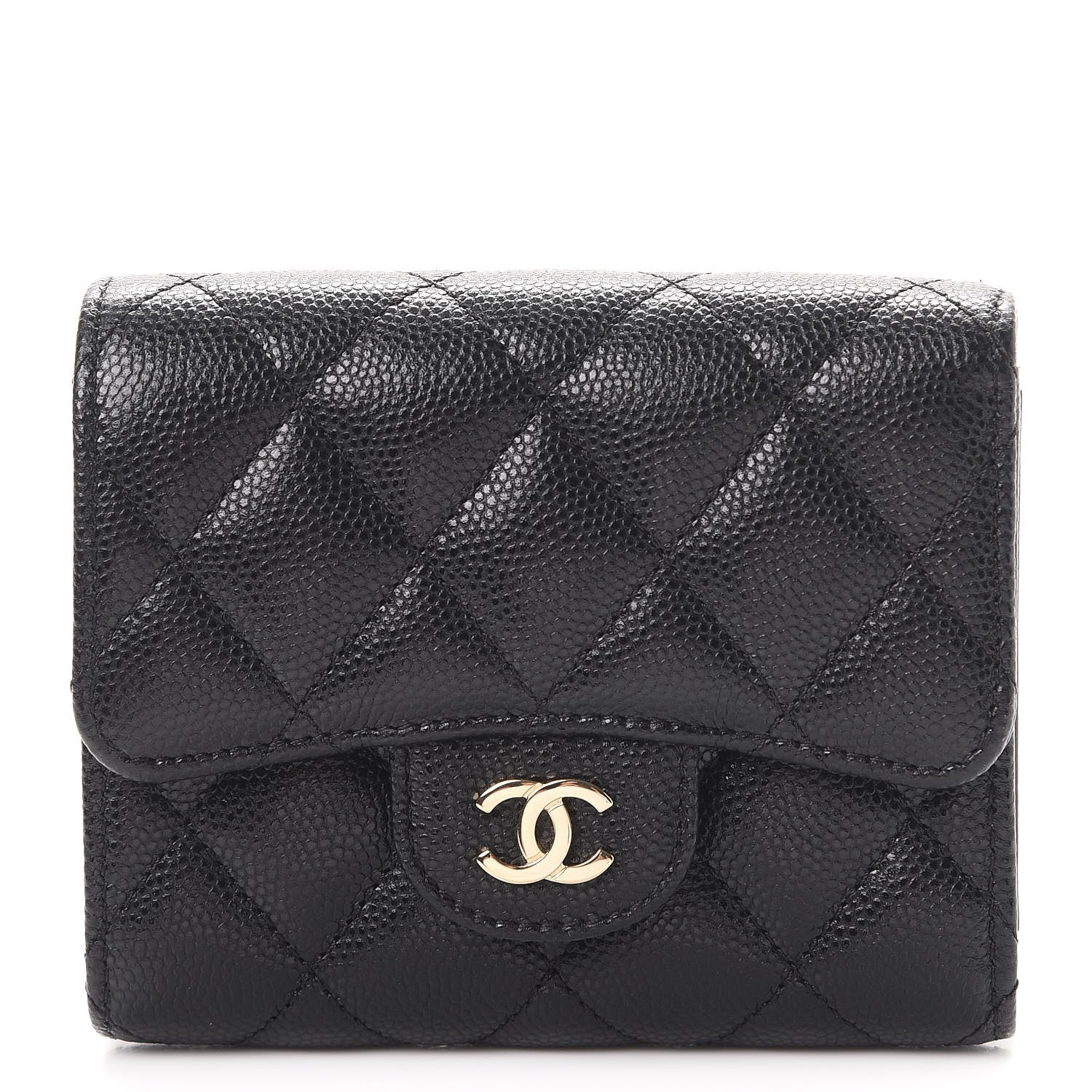 Chanel Caviar Quilted Compact Flap Wallet Black 1 of 9