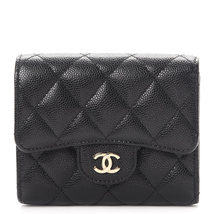 Chanel Caviar Quilted Compact Flap Wallet Black 1 of 9