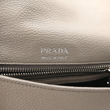 Prada Vitello Daino Soft Flap Crossbody Argilla 6 of 10