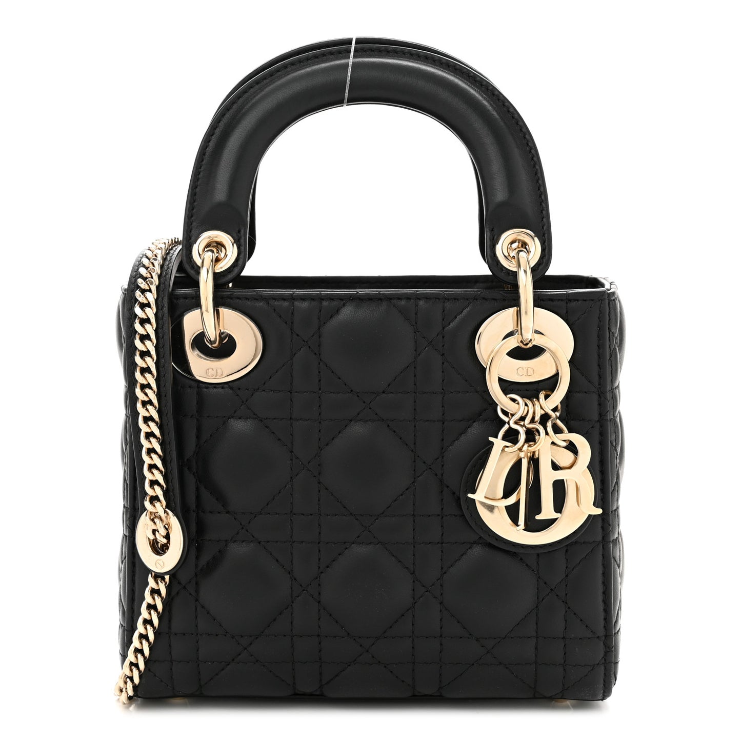 Lambskin Cannage Mini Lady Dior Black