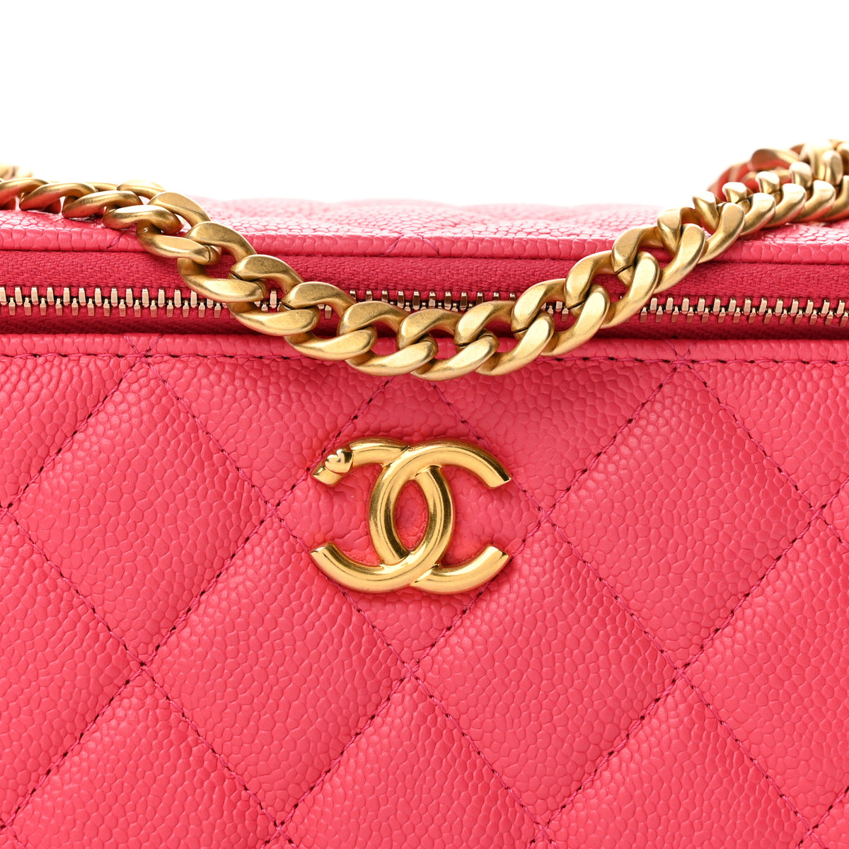 Chanel Caviar Quilted Sweetheart Vanity Case Pink 8 of 13