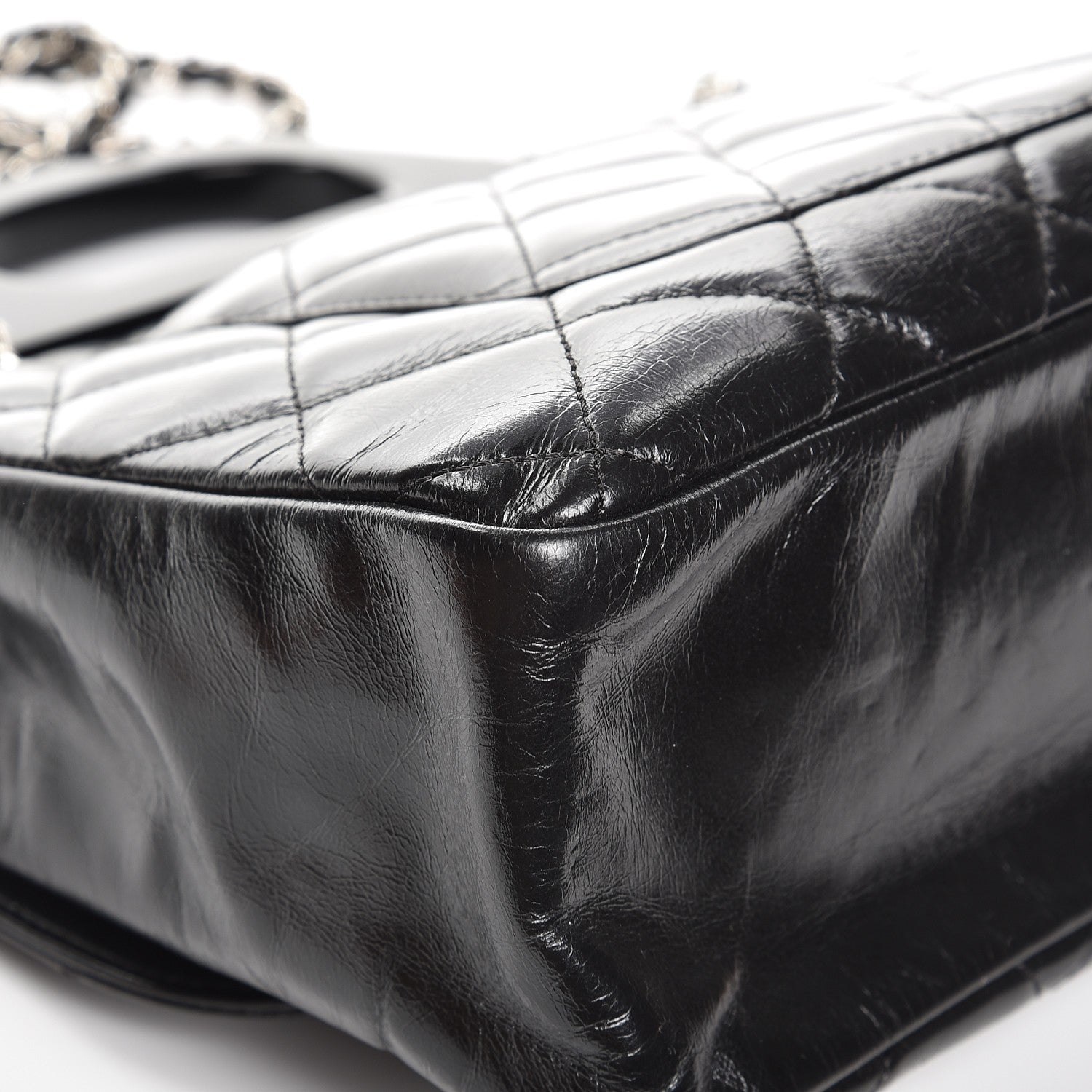 Chanel Glazed Calfskin Quilted Small CC Delivery Tote Black 10 of 12