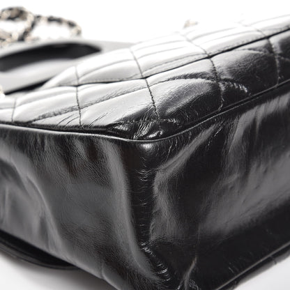Chanel Glazed Calfskin Quilted Small CC Delivery Tote Black 10 of 12