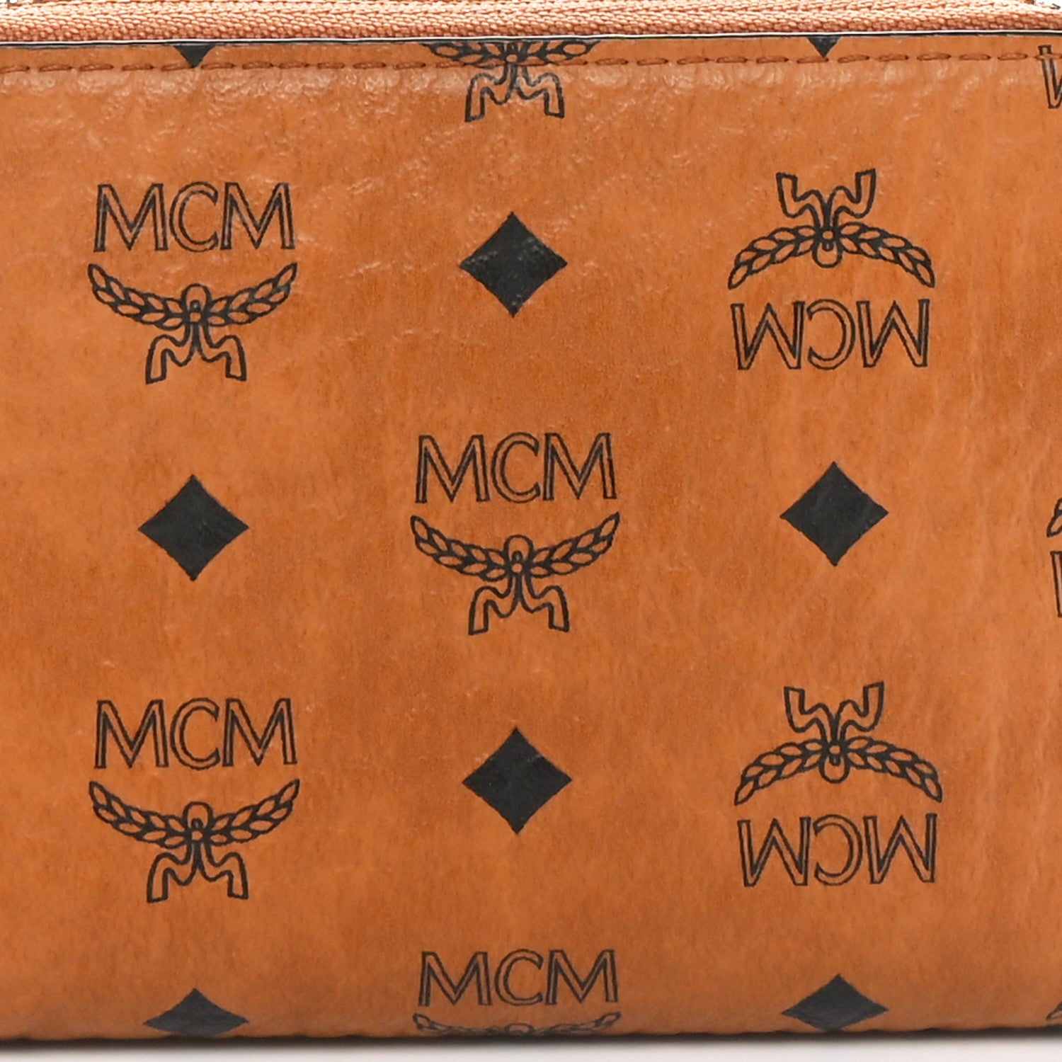 MCM Visetos Small Zip Around Wallet Cognac 7 of 9