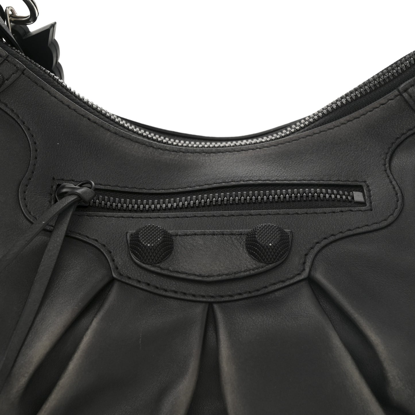 Used Calfskin Small Le Cagole Shoulder Bag Black