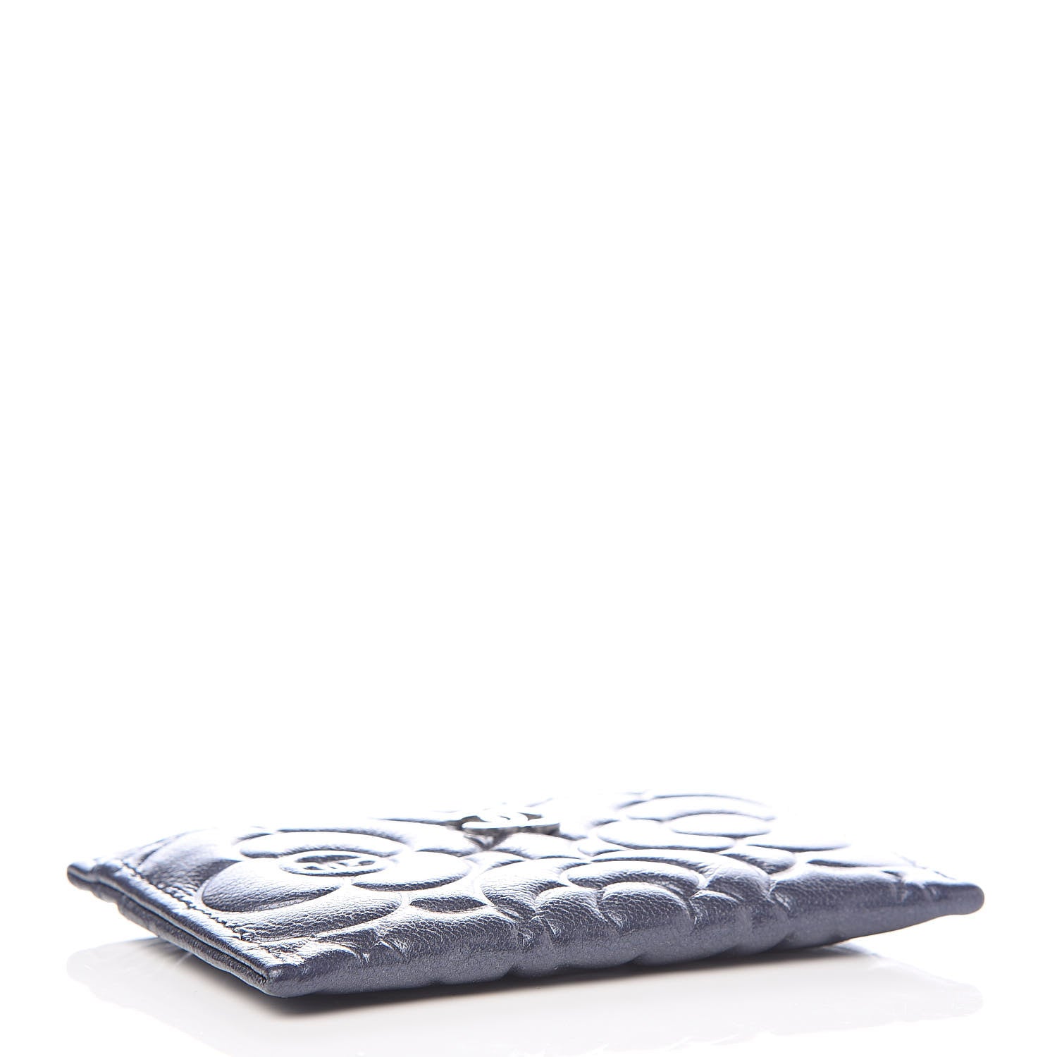 Chanel Goatskin Camellia Embossed Card Holder Dark Blue 4 of 8
