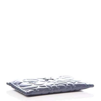 Chanel Goatskin Camellia Embossed Card Holder Dark Blue 4 of 8
