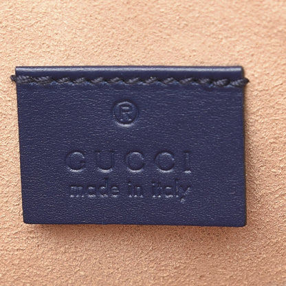 Gucci Calfskin GucciGhost Print Pouch Blue Agata Hibiscus Red 5 of 7