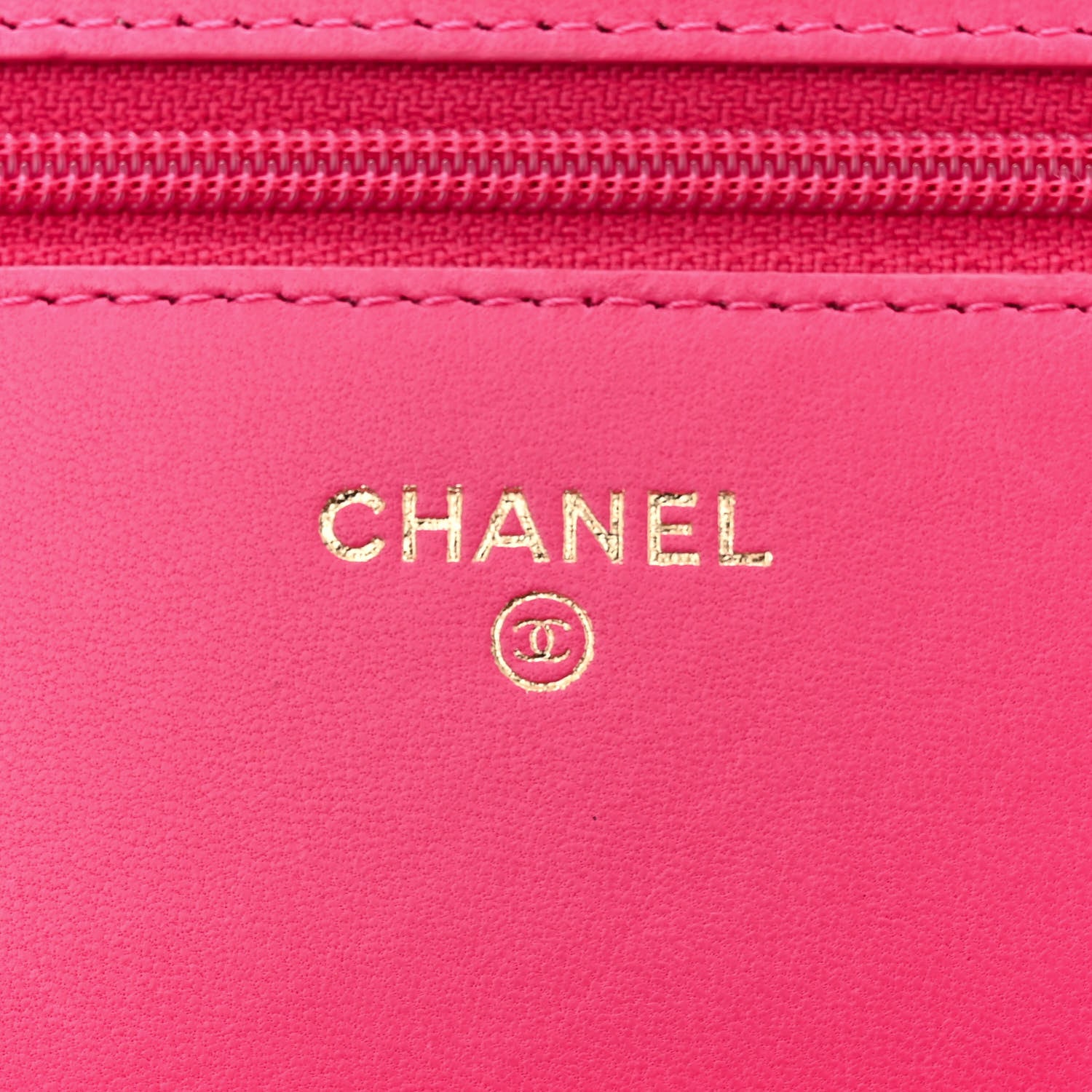 Chanel Lambskin Quilted Wallet On Chain WOC Dark Pink 9 of 13