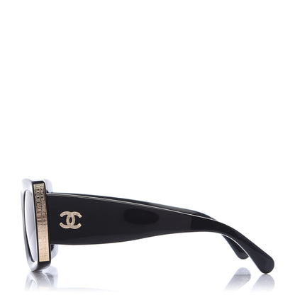 Chanel Acetate Rectangle Sunglasses 5435 Black 3 of 8