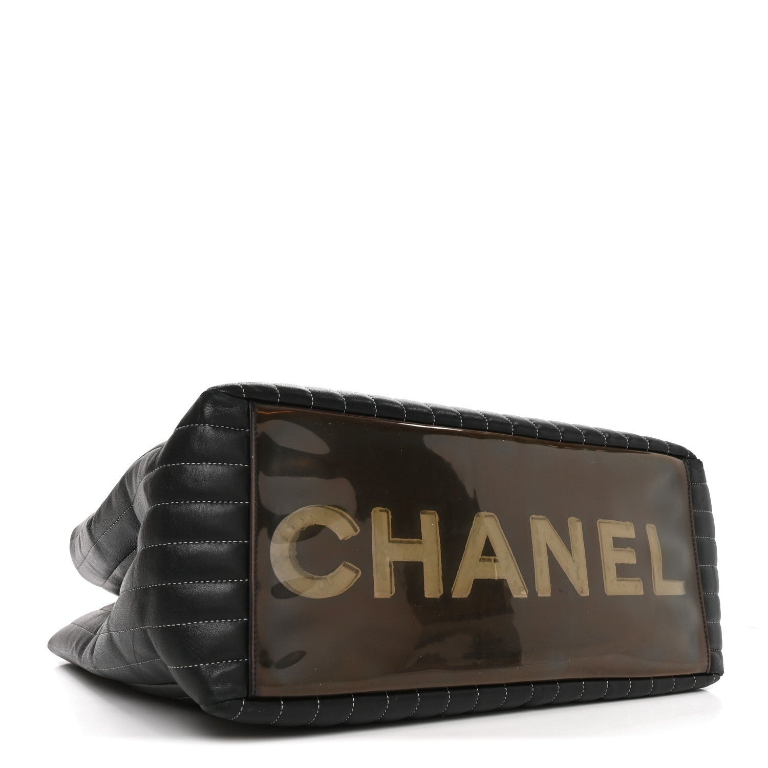 Chanel Lambskin Vertical Quilted Large Mademoiselle Tote Black 4 of 11