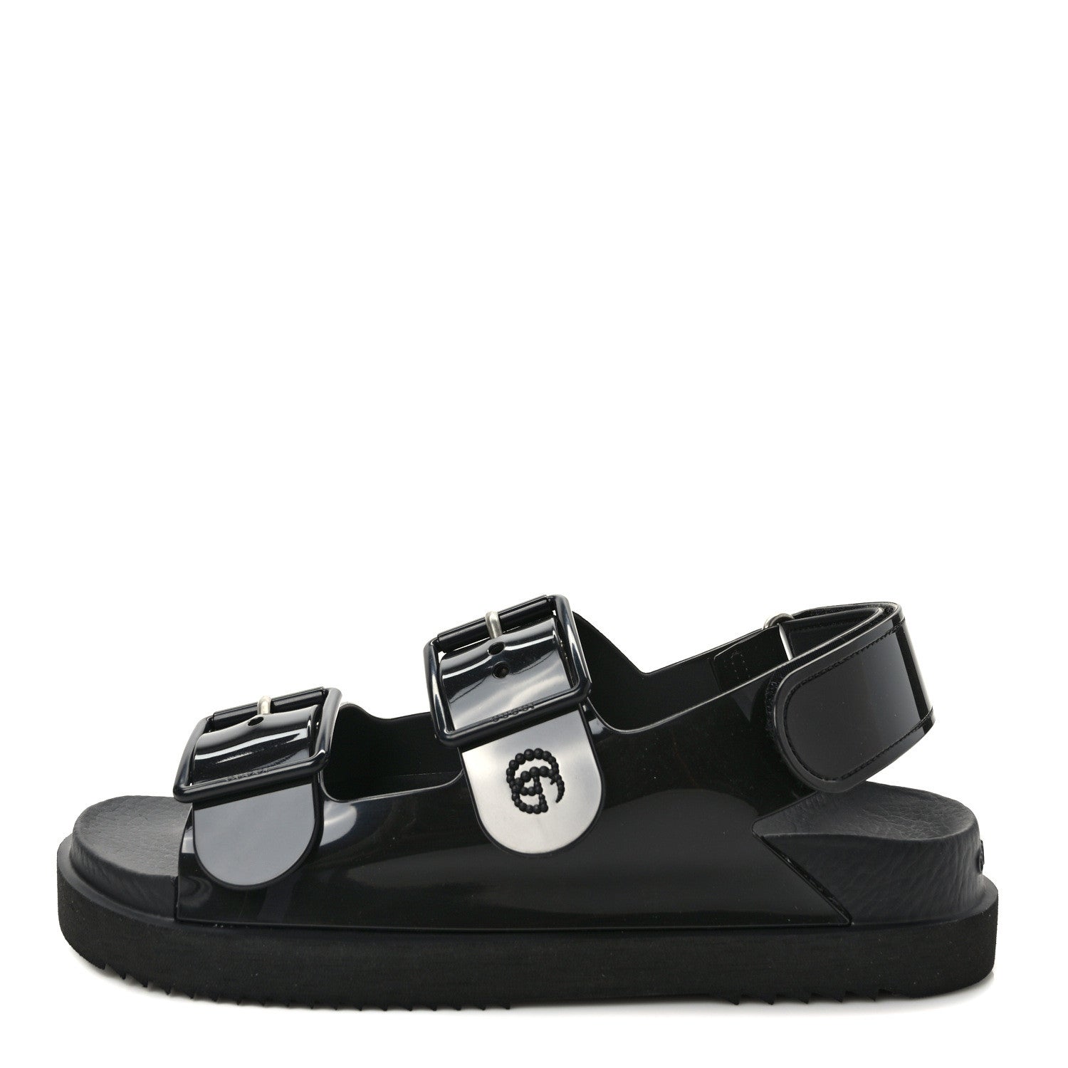 Gucci Rubber Mini Double G Womens Isla Dad Sandals 35 Black 1 of 8