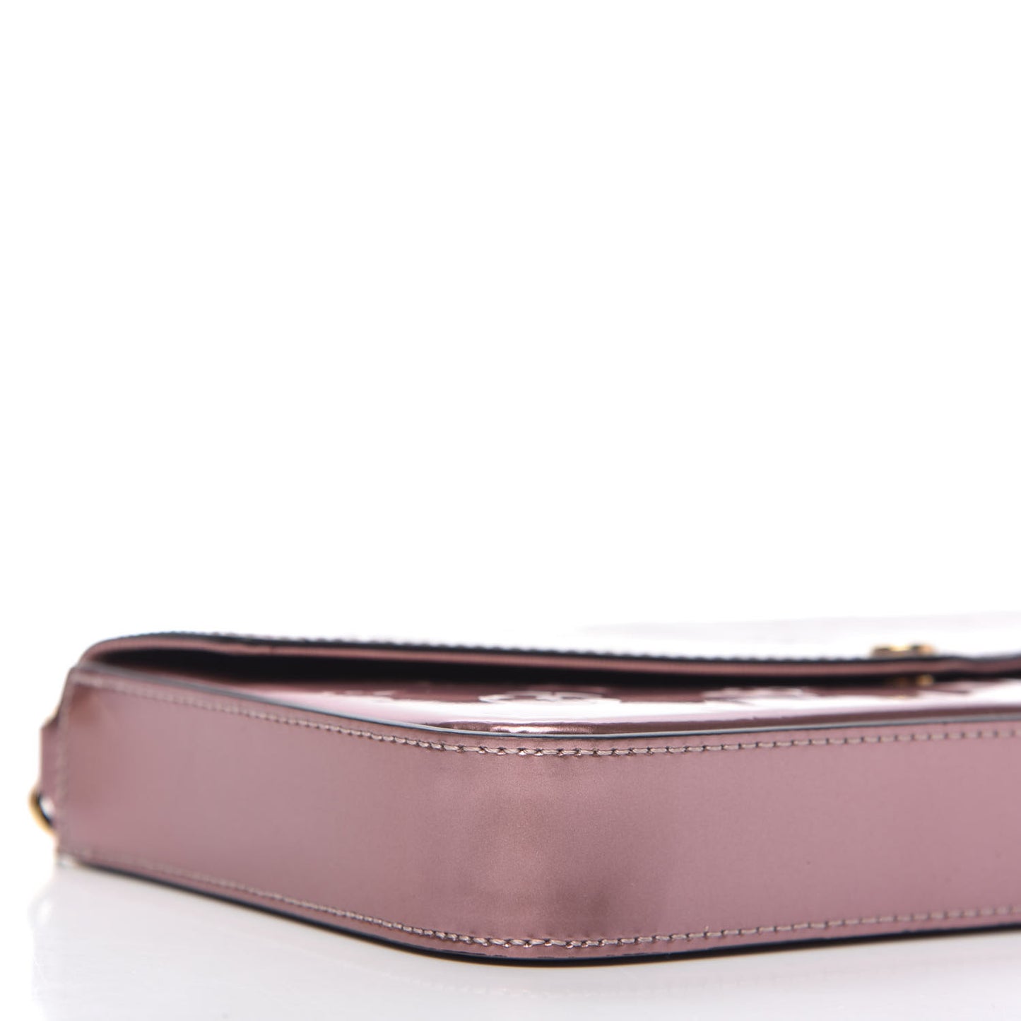 Vernis Pochette Felicie Chain Wallet Metallic Pale Pink