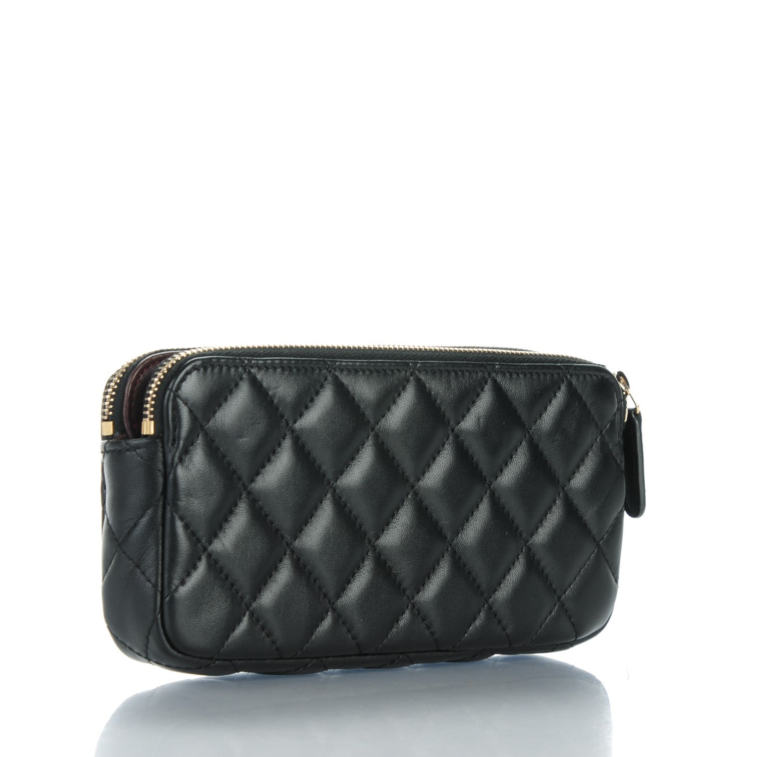 Chanel Lambskin Quilted Small Clutch With Chain Black 3 of 8
