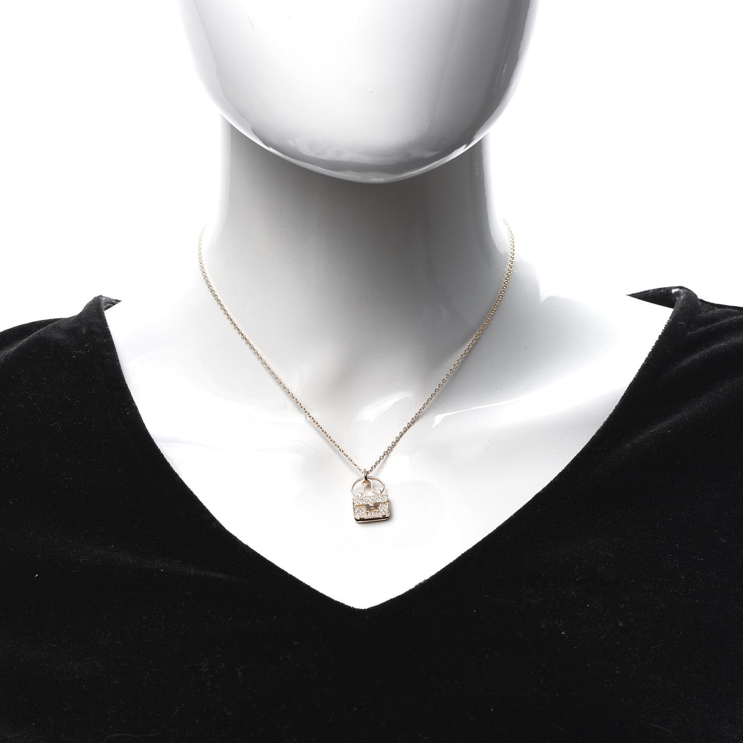 18K Rose Gold Diamond Constance Amulette Pendant Necklace