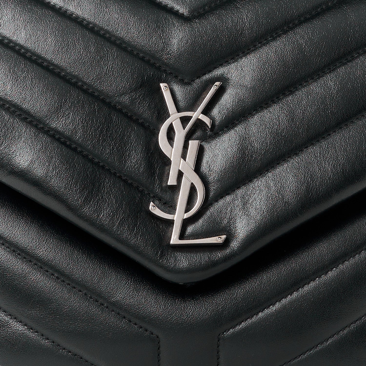 Saint Laurent Calfskin Y Quilted Monogram Medium Loulou Chain Satchel Black 9 of 13