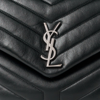 Saint Laurent Calfskin Y Quilted Monogram Medium Loulou Chain Satchel Black 9 of 13