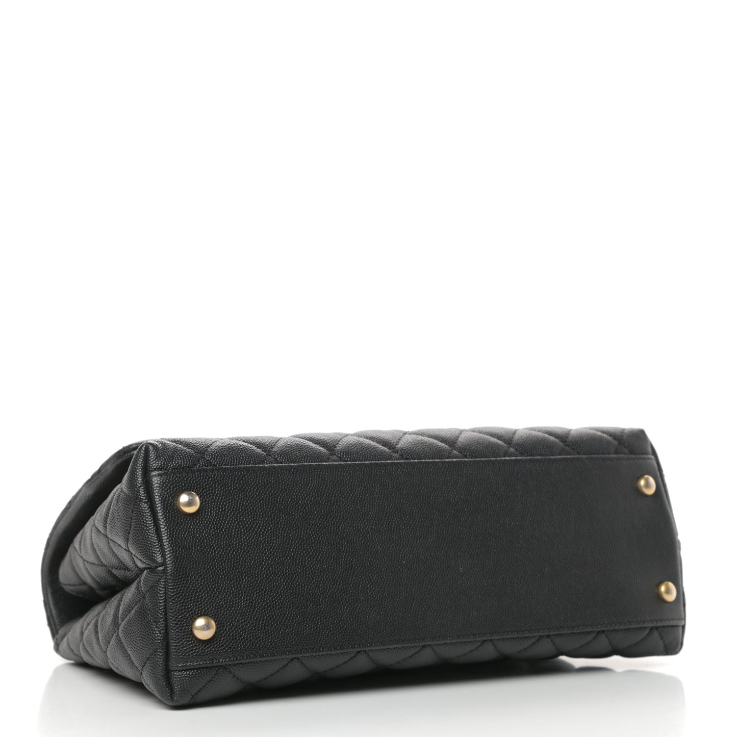 Caviar Elaphe Quilted Small Coco Handle Flap Black