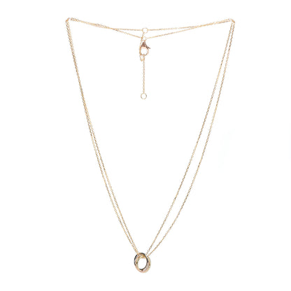 Cartier 18K Pink Yellow White Gold Trinity Double Chain Pendant Necklace 3 of 6