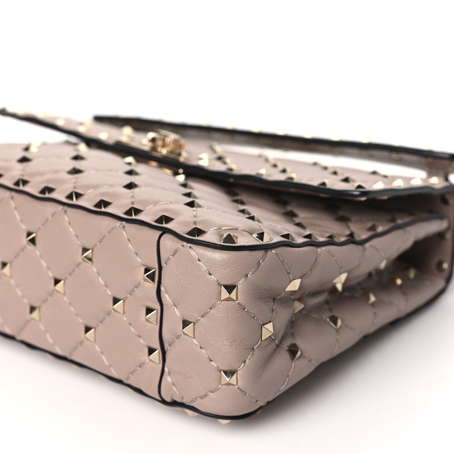 Valentino Garavani Lambskin Medium Rockstud Spike Shoulder Bag Poudre 9 of 9