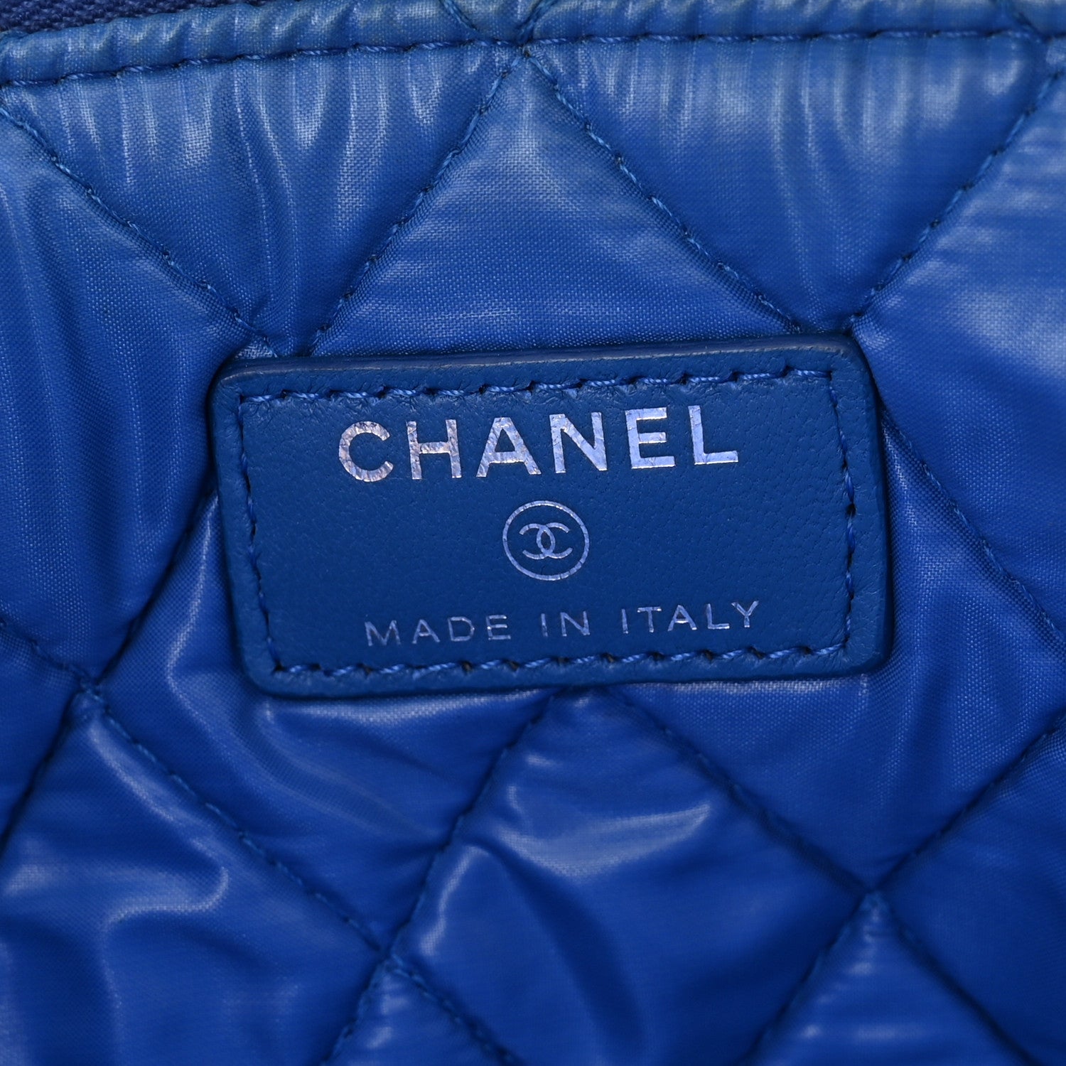 Chanel Lambskin Quilted Medium Cosmetic Case Blue 6 of 10