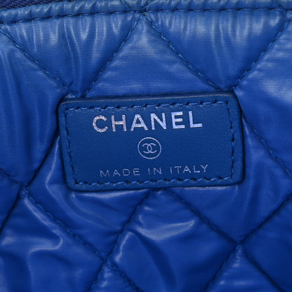 Chanel Lambskin Quilted Medium Cosmetic Case Blue 6 of 10