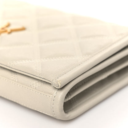 Saint Laurent Lambskin Diamond Quilted Becky Chain Wallet Blanc Vintage 8 of 10