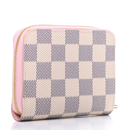 Louis Vuitton Damier Azur Zippy Coin Purse Rose Ballerine 3 of 9
