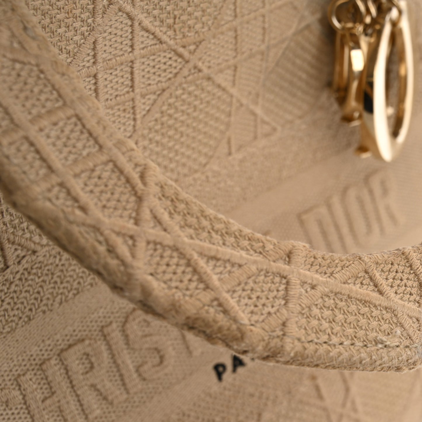 Canvas Embroidered Medium Lady D-Lite Beige