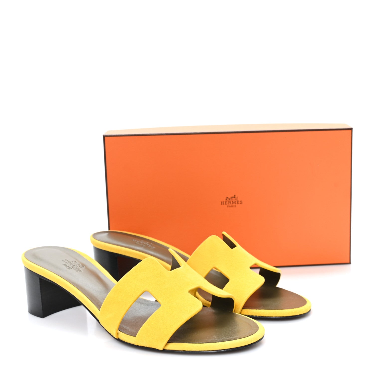Hermes Suede Goatskin Oasis Sandals 41 Jaune Sable 10 of 10