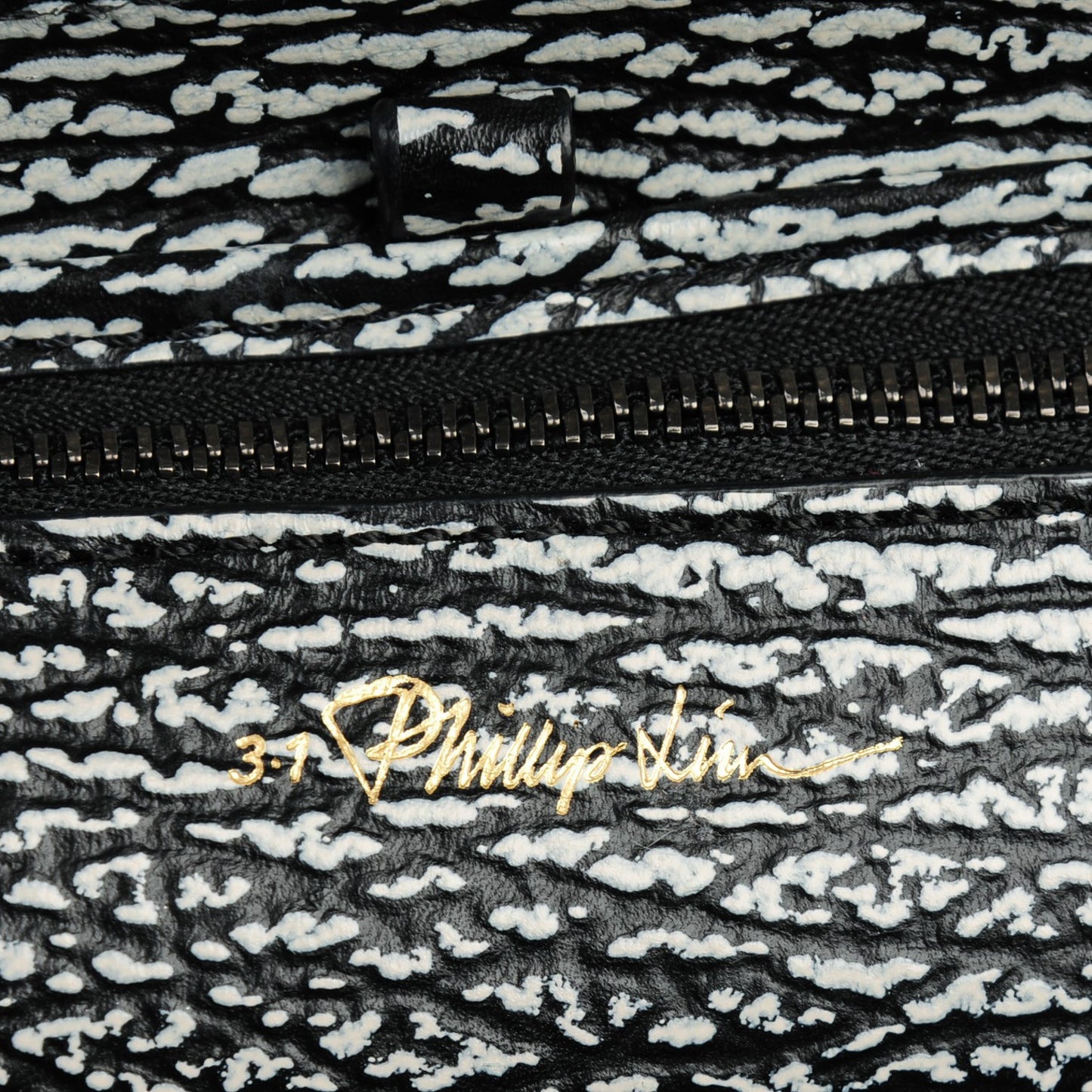 3.1 Calfskin Embossed Medium Pashli Satchel Black Cream