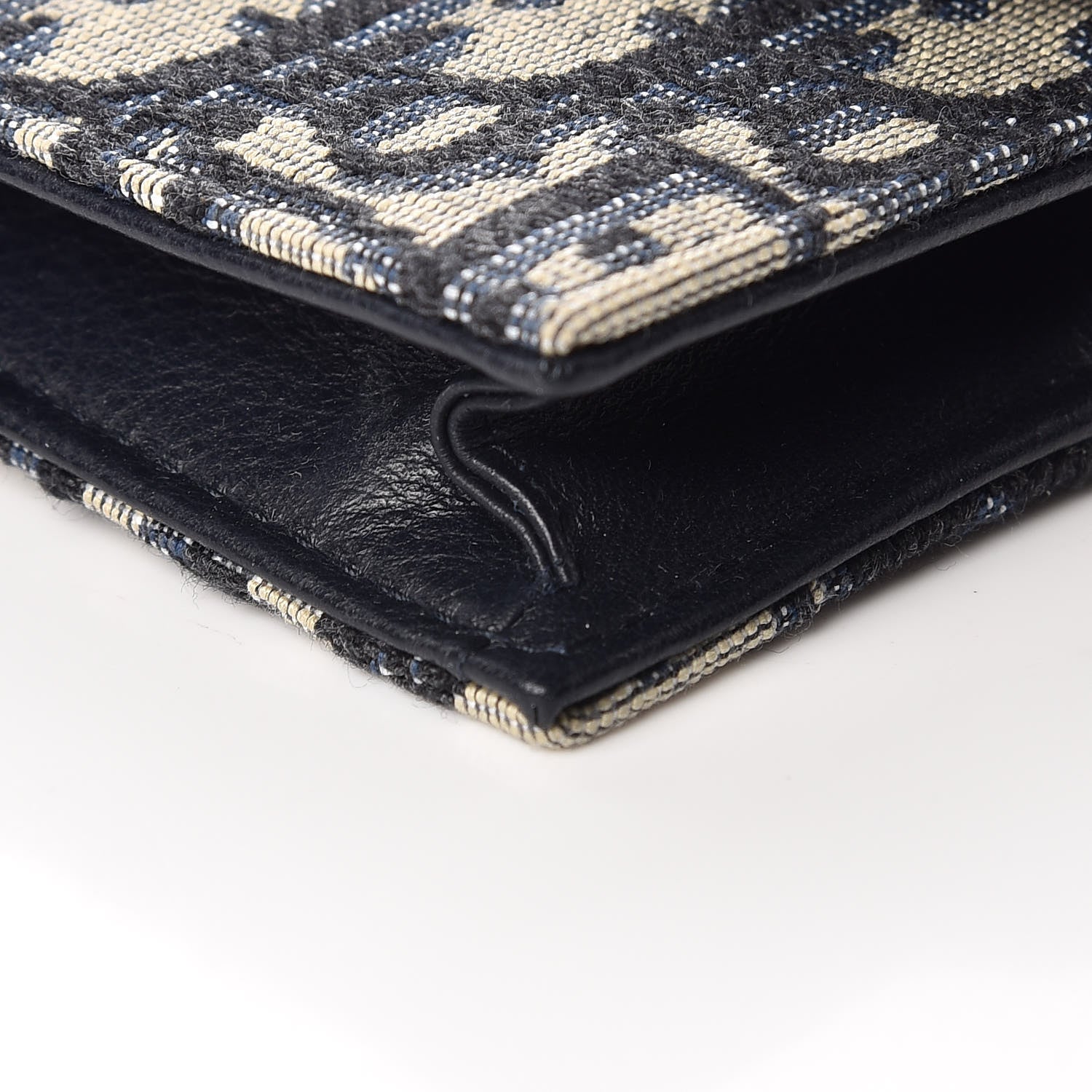 Christian Dior Oblique Saddle Card Holder Blue 9 of 10